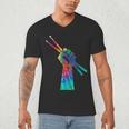 Drummer Drum Kit Tie Dye Hippie Drummer Men's V-Neck T-Shirt Drummer Drum Kit Tie Dye Hippie Drummer Men's V-Neck T-Shirt