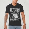 Drummer Drum Kit Vintage Drummer Men's V-Neck T-Shirt Drummer Drum Kit Vintage Drummer Men's V-Neck T-Shirt