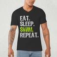 Eat Sleep Swim Repeat Swimming Swimmer Cool Men's V-Neck T-Shirt