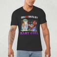Even A Dad Can Still Be A Baby Girl BBQ Dad Cat Grilling Men's V-Neck T-Shirt