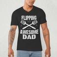 Flipping Awesome BBQ Dad Shirt Grilling Father's Day Men's V-Neck T-Shirt