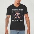 This Girl Loves Muay Thai Muay Thai Girls Kids Men's V-Neck T-Shirt This Girl Loves Muay Thai Muay Thai Girls Kids Men's V-Neck T-Shirt