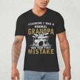 Grandpa Drummer Father's Day Drum Kit Men's V-Neck T-Shirt Grandpa Drummer Father's Day Drum Kit Men's V-Neck T-Shirt