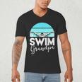 Grandpa Papa Swimming Meet Swimmer Swim Team Shirt Men's V-Neck T-Shirt Grandpa Papa Swimming Meet Swimmer Swim Team Shirt Men's V-Neck T-Shirt
