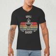 Grill Daddy BBQ Dad Retro Vintage Grilling Graphic Men's V-Neck T-Shirt