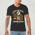 Grillin’ Eagle BBQ Dad 4th Of July Father’s Day Men's V-Neck T-Shirt