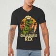 Grilling Dinosaur Grillasaurus T-Rex BBQ Dad Joke Men's V-Neck T-Shirt