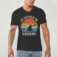 I'D Rather Be Kayaking Canoe Boating Vintage Kayak Men's V-Neck T-Shirt