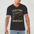 I'm Just A Drinker With A Smoking Problem Grilling BBQ Dads Men's V-Neck T-Shirt