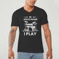 In Jesus Name I Play Drummer Drum Kit Men's V-Neck T-Shirt In Jesus Name I Play Drummer Drum Kit Men's V-Neck T-Shirt