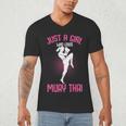 Just a Girl Who Loves Muay Thai Kids Girls Men's V-Neck T-Shirt Just a Girl Who Loves Muay Thai Kids Girls Men's V-Neck T-Shirt