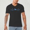 Kayaking Heartbeat Shirt Cool Canoe Boating Kayaks Men's V-Neck T-Shirt