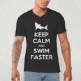 Keep Calm And Swim Faster Swimming T-Shirt Men's V-Neck T-Shirt Keep Calm And Swim Faster Swimming T-Shirt Men's V-Neck T-Shirt