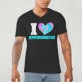 I Love Swimming Swimmer Swim Men's V-Neck T-Shirt I Love Swimming Swimmer Swim Men's V-Neck T-Shirt
