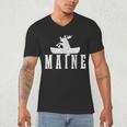 Maine Canoe Kayak Moose USA America Souvenir Men's V-Neck T-Shirt