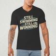 Masters Swimmer Still Swimming Competing Winning Adult Men's V-Neck T-Shirt