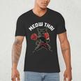 Meow Thai Muay Thai Boxing Cat Martial Arts MMA Boxer Men's V-Neck T-Shirt
