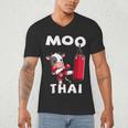 Moo Thai Muay Thai Thai Boxing For Kids Muay Thai Cow Men's V-Neck T-Shirt Moo Thai Muay Thai Thai Boxing For Kids Muay Thai Cow Men's V-Neck T-Shirt