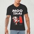Moo Thai Muay Thai Cow Thai Boxing For Kids Muay Thai Men's V-Neck T-Shirt Moo Thai Muay Thai Cow Thai Boxing For Kids Muay Thai Men's V-Neck T-Shirt
