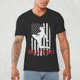 Muay Thai American Flag Fighter Patriotic Men's V-Neck T-Shirt