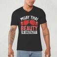 Muay Thai Beauty In Brutality Muay Thai Men's V-Neck T-Shirt