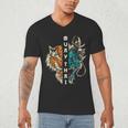 Muay Thai Dragon Tiger Men's V-Neck T-Shirt