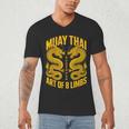 Muay Thai Dragons Thai Boxing Fighter Men's V-Neck T-Shirt