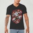 Muay Thai Elbow Strike Silhouette Minimal Clean Sport Men's V-Neck T-Shirt