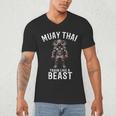 Muay Thai Elephant Kickboxing And Elephant Thai Men's V-Neck T-Shirt