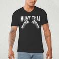 Muay Thai Fighter Fists MMA Club Martial Arts Fighting Coach Men's V-Neck T-Shirt