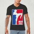 Muay Thai Fighter Retro Kickboxing Training MMA Men's V-Neck T-Shirt