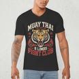 Muay Thai Fighter Tiger 8 Limbs Thai Boxing Men's V-Neck T-Shirt