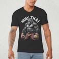Muay Thai Gorilla Strength Power Fighter Men's V-Neck T-Shirt