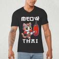 Muay Thai Meow Thai & Thai Boxing Muay Thai Cat Men's V-Neck T-Shirt