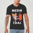 Muay Thai Meow Thai Thai Boxing For Boys Muay Thai Cat Men's V-Neck T-Shirt