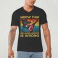 Muay Thai Because Murder Is Wrong Cat Meow Thai Men's V-Neck T-Shirt Muay Thai Because Murder Is Wrong Cat Meow Thai Men's V-Neck T-Shirt