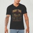 Muay Thai Nak Muay Vintage Thai Boxing Warrior Art Men's V-Neck T-Shirt Muay Thai Nak Muay Vintage Thai Boxing Warrior Art Men's V-Neck T-Shirt