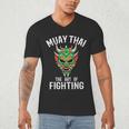 Muay Thai Oni Mask Thai Boxing And Kickboxing Men's V-Neck T-Shirt