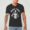 Muay Thai Skeleton Fighter MMA Club Coach Martial Arts Fight Men's V-Neck T-Shirt Muay Thai Skeleton Fighter MMA Club Coach Martial Arts Fight Men's V-Neck T-Shirt