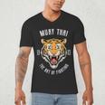 Muay Thai Tiger Thai Boxing Men's V-Neck T-Shirt Muay Thai Tiger Thai Boxing Men's V-Neck T-Shirt