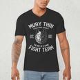 Muay Thai Wolf Fight Team Nak Muay Kickboxing Men's V-Neck T-Shirt