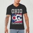 Ohio Flag Swimming Team Swim Swimmer US State Men's V-Neck T-Shirt