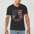 Patriotic Drum Kit Silhouette American Flag Men's V-Neck T-Shirt Patriotic Drum Kit Silhouette American Flag Men's V-Neck T-Shirt