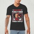 Punch Hard Finish Firmly Kickboxer Fan Muay Thai Boxing Men's V-Neck T-Shirt