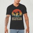 Retro Vintage Best Muay Thai Dad Ever Father's Day Men's V-Neck T-Shirt