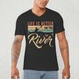 Rowing Canoe Kajak Life Is Better On The River Men's V-Neck T-Shirt