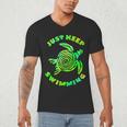 Sea Turtle Just Keep Swimming Ocean Beach Vacation Men's V-Neck T-Shirt Sea Turtle Just Keep Swimming Ocean Beach Vacation Men's V-Neck T-Shirt