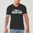 Swim Dad Support Swimming Father Sport Men's V-Neck T-Shirt Swim Dad Support Swimming Father Sport Men's V-Neck T-Shirt