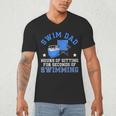 Swim Dad Of A Swimmer Dad Swim Father Swimming Dad Men's V-Neck T-Shirt