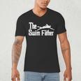 The Swim Father Swimming Dad Swimmer Men's V-Neck T-Shirt The Swim Father Swimming Dad Swimmer Men's V-Neck T-Shirt